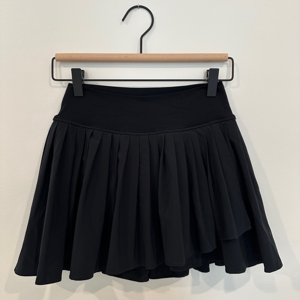 Aerie Black Pleated Mini Tennis Skirt